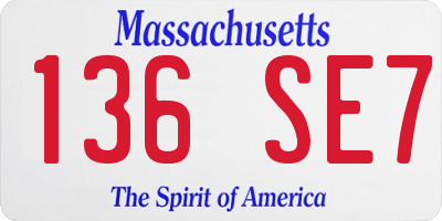 MA license plate 136SE7