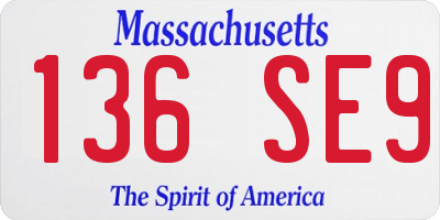 MA license plate 136SE9