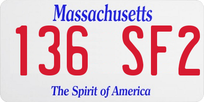 MA license plate 136SF2