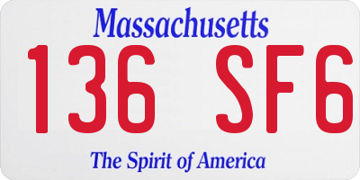 MA license plate 136SF6
