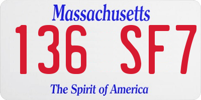 MA license plate 136SF7