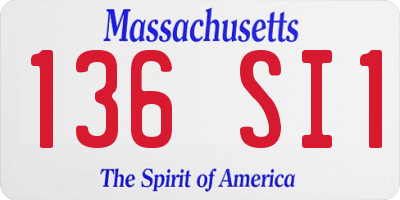 MA license plate 136SI1