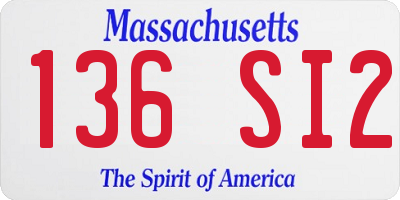 MA license plate 136SI2