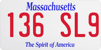 MA license plate 136SL9