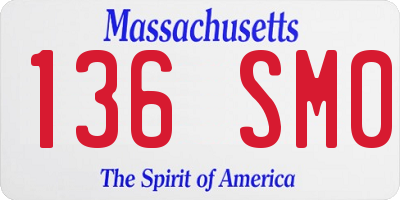MA license plate 136SM0