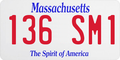 MA license plate 136SM1