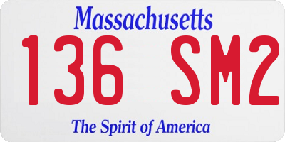 MA license plate 136SM2
