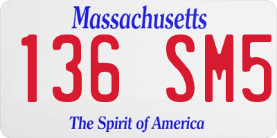 MA license plate 136SM5