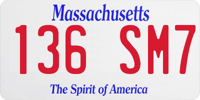 MA license plate 136SM7