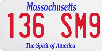 MA license plate 136SM9