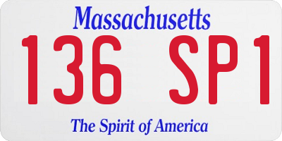 MA license plate 136SP1