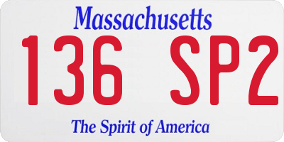 MA license plate 136SP2