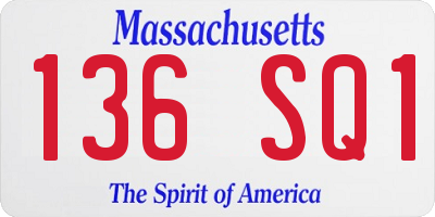 MA license plate 136SQ1