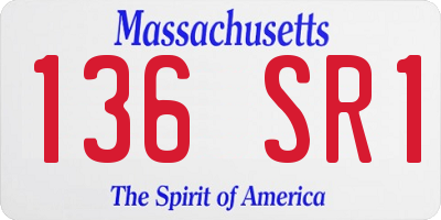 MA license plate 136SR1