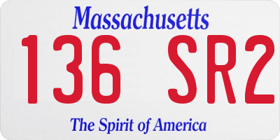MA license plate 136SR2
