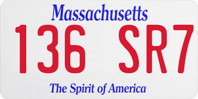 MA license plate 136SR7