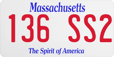 MA license plate 136SS2