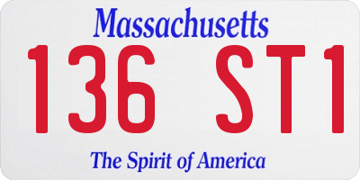 MA license plate 136ST1