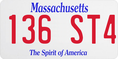 MA license plate 136ST4