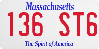 MA license plate 136ST6