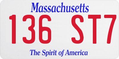 MA license plate 136ST7