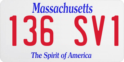 MA license plate 136SV1