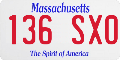 MA license plate 136SX0