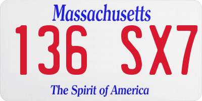 MA license plate 136SX7