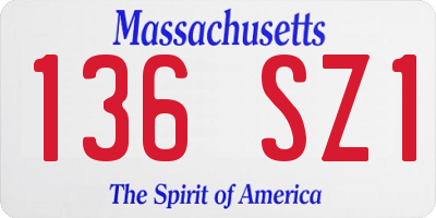 MA license plate 136SZ1