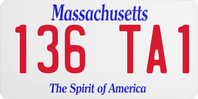 MA license plate 136TA1