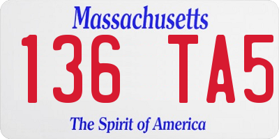 MA license plate 136TA5