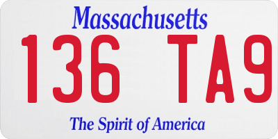 MA license plate 136TA9