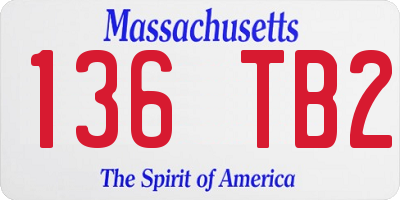 MA license plate 136TB2