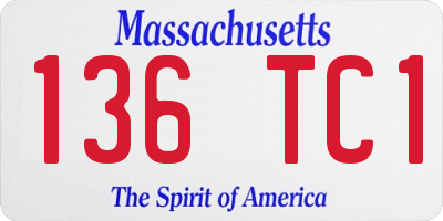 MA license plate 136TC1