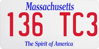 MA license plate 136TC3