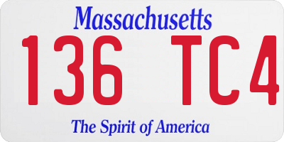 MA license plate 136TC4