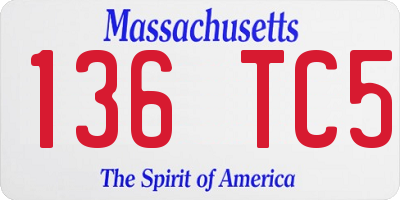 MA license plate 136TC5