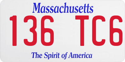 MA license plate 136TC6