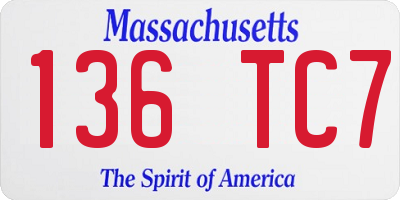 MA license plate 136TC7