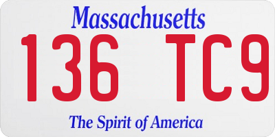 MA license plate 136TC9