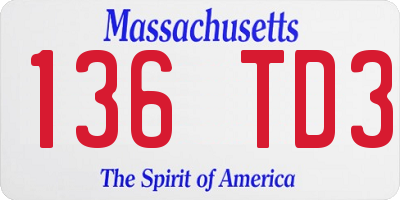 MA license plate 136TD3