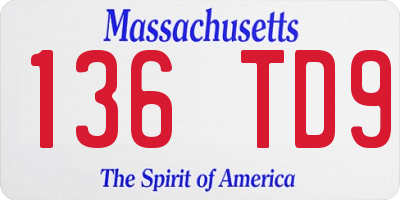 MA license plate 136TD9