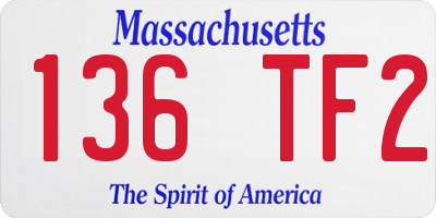MA license plate 136TF2