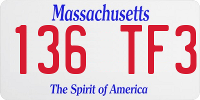 MA license plate 136TF3