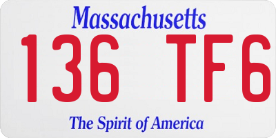 MA license plate 136TF6
