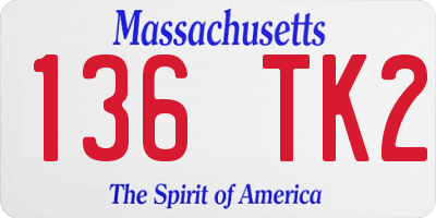 MA license plate 136TK2