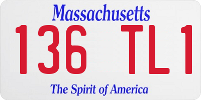 MA license plate 136TL1