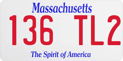 MA license plate 136TL2