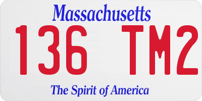 MA license plate 136TM2