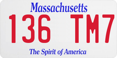 MA license plate 136TM7